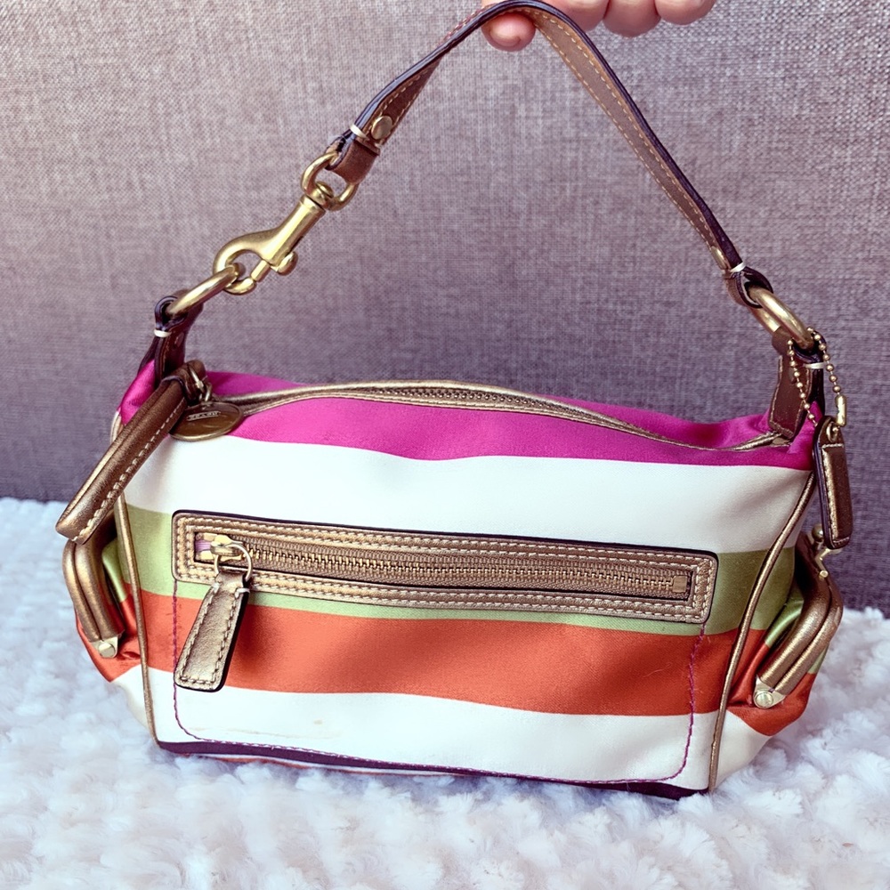Coach hand bag multicolor